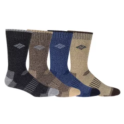 Men's Columbia Lifestyle Thermal Performance Crew Socks -columbia shop 2295593 Black Brown Blue