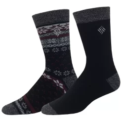 Men's Columbia Thermal Crew Socks -columbia shop 2678612 Black Fairisle