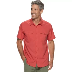 Utilizer™ II Solid Short Sleeve Shirt -columbia shop 3399420 Sunset Red