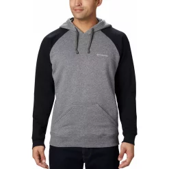 Men's Columbia Hart Mountain Hoodie -columbia shop 3595641 Charcoal Heather Black