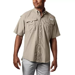 Men's Columbia PFG Bahama II Short Sleeve Woven Shirt -columbia shop 3842033 Fossil