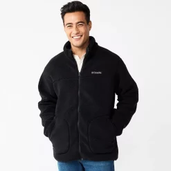 Men's Columbia Rugged Ridge II Sherpa Fleece Jacket -columbia shop 4217685 Black
