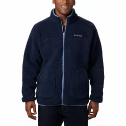Men's Columbia Rugged Ridge II Sherpa Fleece Jacket -columbia shop 4217685 Collegiate Navy
