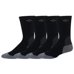 Men's Columbia 4-pack Wool-Blend Socks -columbia shop 4535211 Black Solid