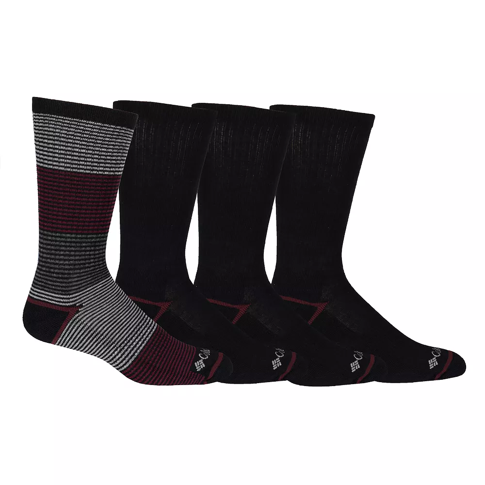 Men's Columbia 4-pack Heather Ribbed Half-Cushioned Crew Socks 1 Men's Columbia 4-pack Heather Ribbed Half-Cushioned Crew Socks