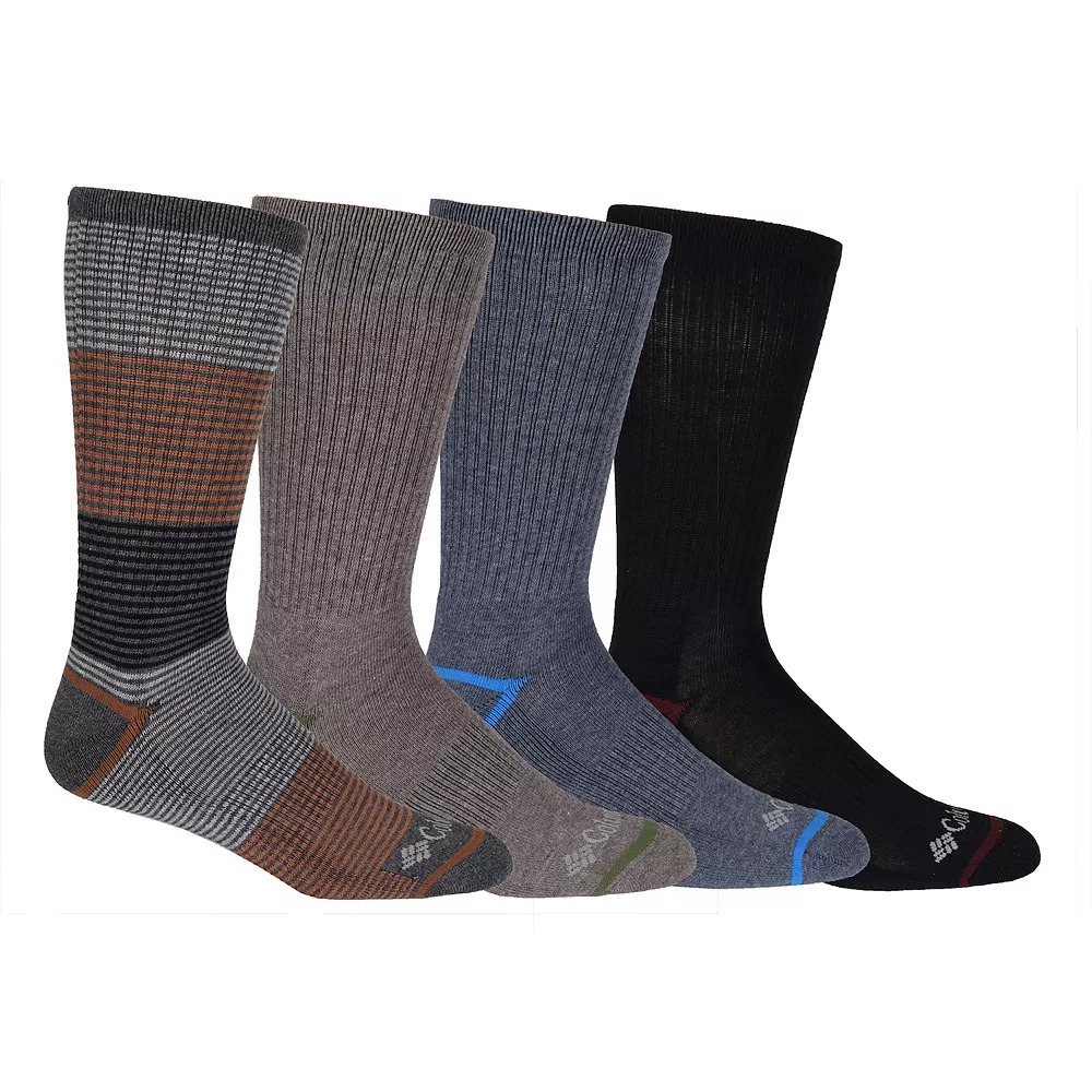 Men's Columbia 4-pack Heather Ribbed Half-Cushioned Crew Socks 2 Men's Columbia 4-pack Heather Ribbed Half-Cushioned Crew Socks - Image 2