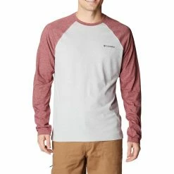 Men's Columbia Thistletown Hills™ Raglan Tee -columbia shop 5550649 Red Jasper Heather
