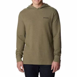 Men's Columbia Pine Peak™ II Waffle Hoodie -columbia shop 5550869 Stone Green