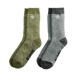 Men's Columbia Lifestyle Check Mate Medium Thermal 2-Pack Crew Socks -columbia shop 5766436 ALT