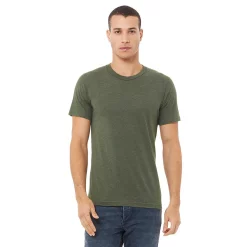 Canvas Mens Triblend Crew Neck Plain Short Sleeve T-Shirt