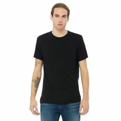 Canvas Mens Triblend Crew Neck Plain Short Sleeve T-Shirt