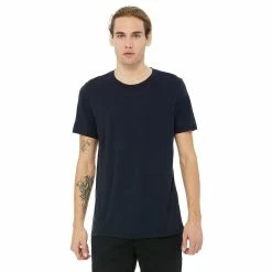 Canvas Mens Triblend Crew Neck Plain Short Sleeve T-Shirt