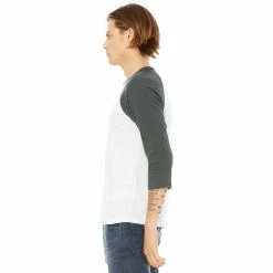 Canvas Mens 3/4 Sleeve Baseball T-Shirt -columbia shop 5913323 ALT2