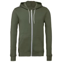 Canvas Unixex Zip-up Polycotton Fleece Hooded Sweatshirt / Hoodie